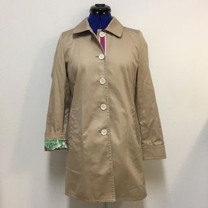 Coach Khaki Raincoat Satin Lining Sz XS